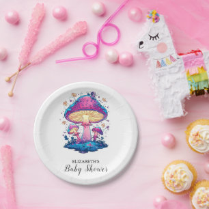 Assiettes En Carton Baby shower Whimsical Magic Mushroom