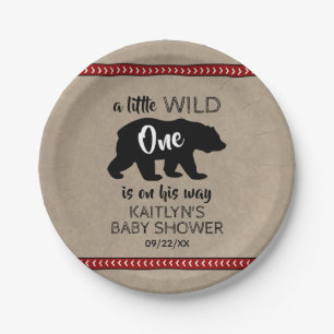 Assiettes En Carton Baby shower Wild One Boys