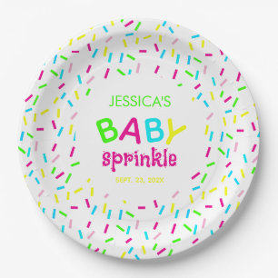Assiettes En Carton Baby Sprinkle Shower  Sprinkles arc-en-ciel coloré