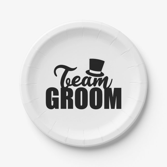 Assiettes En Carton Bachelor Party Team Groom Top Hat - Idée cadeau (Devant)