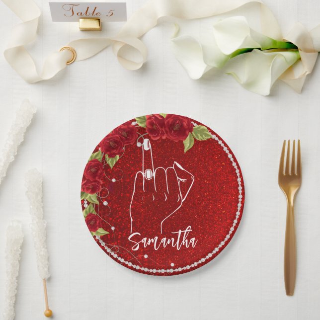 Assiettes En Carton Bachelorette rose | Fête nuptiale (Mariage)