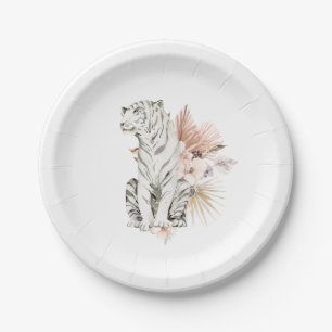 Assiettes En Carton Bachelorette Tropical Boho Tigers