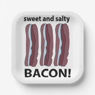 Assiettes En Carton Bacon sucré et salé Bacon Party