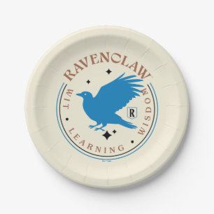 Assiettes En Carton Badge de la Fierté de la maison d'aigle bleu RAVEN