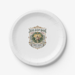 Assiettes En Carton Badge de scout Jésus Badge de mérite Jésus Badge d