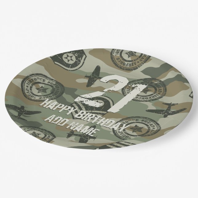 Assiettes En Carton Badges militaires (Angle)