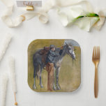 Assiettes En Carton Badlands américains : Vieux West Cowboy avec cheva<br><div class="desc">Le soleil se déchaîna impitoyablement sur le paysage aride, projetant de longues ombres dansantes à travers la terre perchée. Un personnage solitaire, un cow-boy à la peau patinée et un regard raide, a dressé un étalon puissant à travers l'étendue désolé. Son nom était Silas, un homme de peu de mots...</div>