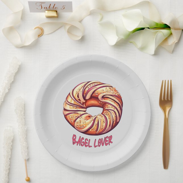 Assiettes En Carton Bagel Lover (Mariage)