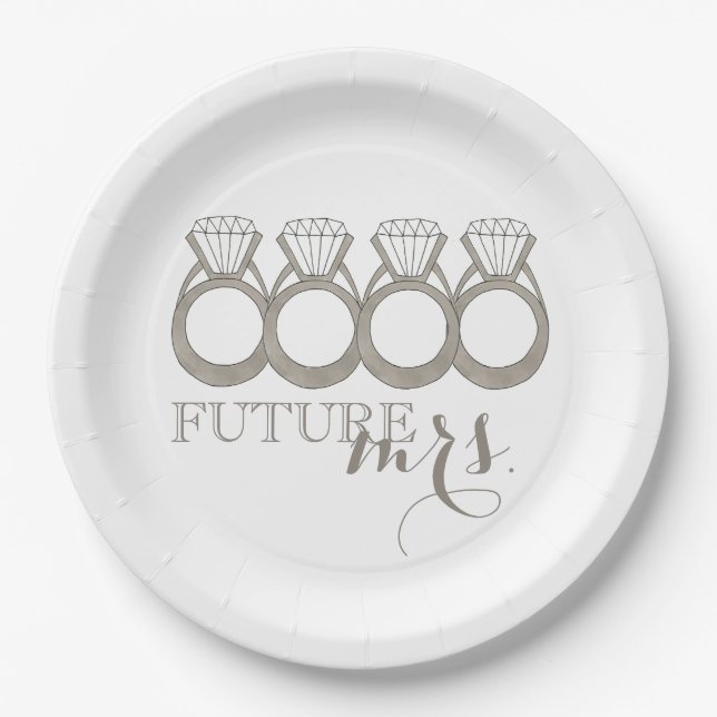 Assiettes En Carton Bague de fiançailles en diamant de la FUTURE MME à (Devant)
