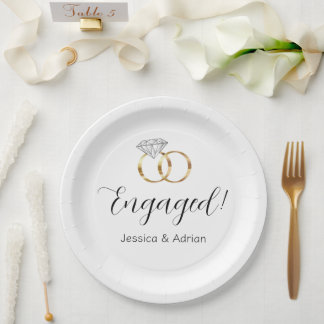 Assiettes En Carton Bagues de mariage en diamant blanc sur mesure
