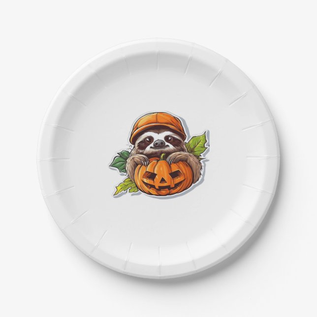 Assiettes En Carton Baguette classique Halloween Halloween Sticker (Devant)