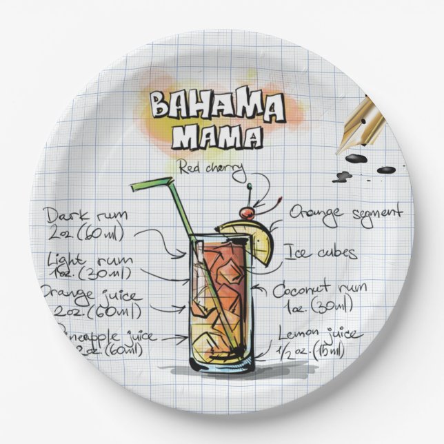 Assiettes En Carton Bahama Mama (Devant)