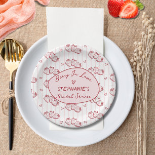 Assiettes En Carton Baie Amoureuse Rose Rouge Fête de Mariage aux Frai