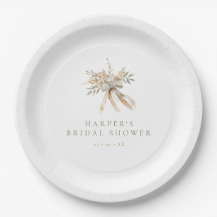 Assiettes En Carton Baigne Bohème & Fleurs de Sauge & Nœud Papillon En