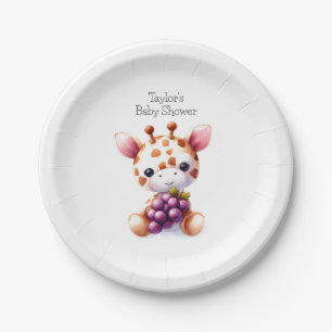 Assiettes En Carton Baignoire Bébé Girafe Tacheté Marron Aquarelle