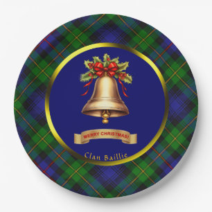 Assiettes En Carton Baillie Tartan Noël personnalisé