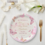 Assiettes En Carton Baisers à papillon et voeux de bébé Baby shower fi<br><div class="desc">Doux rose,  mauve,  blush et or "Baisers à papillon et voeux de bébé" conception de Baby shower fille avec des papillons dans différentes combinaisons coordonnées de couleur sur une aquarelle arrière - plan de clair et rose. Conception composite par Holiday Hearts Designs.</div>