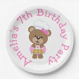Assiettes En Carton Baking Bear Anniversaire