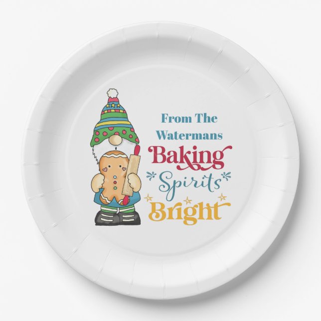 Assiettes En Carton Baking Spirits Bright Cookie Christmas Holiday (Devant)