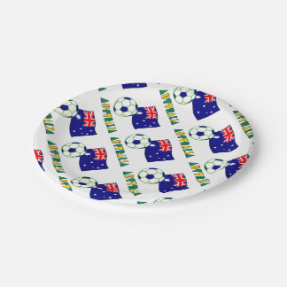 Assiettes En Carton Bal de football australien et drapeau en carreaux