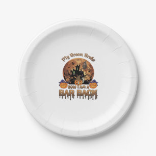 Assiettes En Carton Balai Brisé Bar Retour Maison Hantée Halloween Sor
