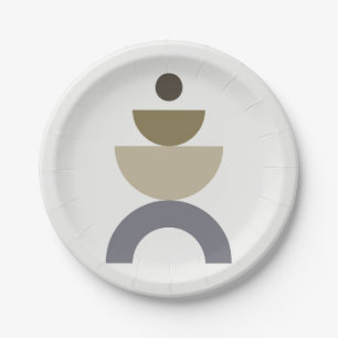 Assiettes En Carton Balance - formes géométriques colorées du milieu d