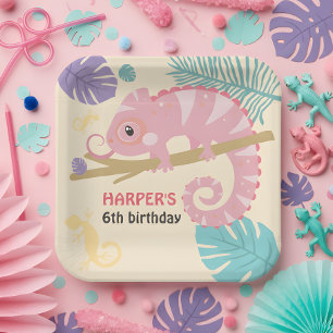 Assiettes En Carton Balances et queues Reptile fille Anniversaire