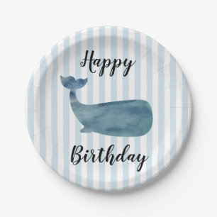 Assiettes En Carton Baleine Nautique Joyeux Anniversaire Plaques de pa