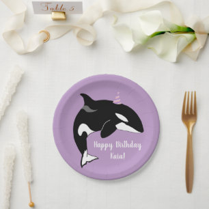 Assiettes En Carton Baleine tueuse Orca personnalisable
