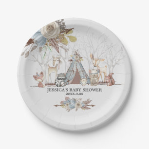 Assiettes En Carton Baleines de bois de la tribu des Whimsical Animals