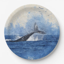 Baleines en Oiseaux de mer à distance Décor Cadeau