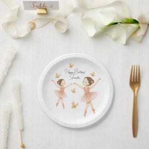 Assiettes En Carton Ballerina Anniversaire Plaque papier de fête - Pin