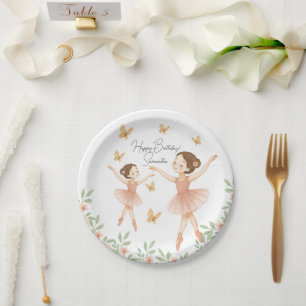 Assiettes En Carton Ballerina Anniversaire Plaque papier de fête - Pin