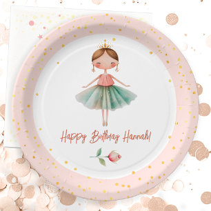 Assiettes En Carton Ballerina Ballet rose Anniversaire
