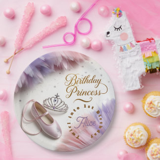 Assiettes En Carton Ballerina Princess Party - Twirl en magie!