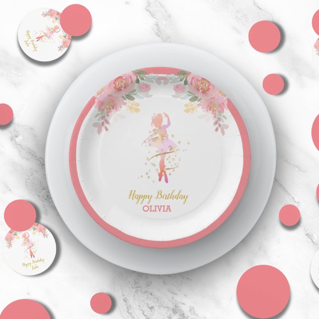 Assiettes En Carton Ballerina rose Anniversaire Douche de fête personn (Pink Ballerina Birthday Party Shower Custom Paper Plates)