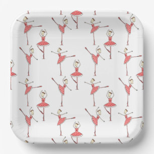 Assiettes En Carton Ballerine Ballet Danseuse Personnalisée