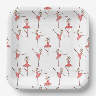 Assiettes En Carton Ballerine Ballet Danseuse Personnalisée