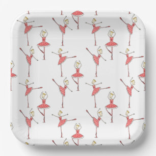 Assiettes En Carton Ballerine Ballet Danseuse Personnalisée