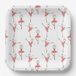 Assiettes En Carton Ballerine Ballet Danseuse Personnalisée