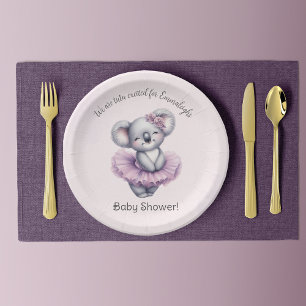 Assiettes En Carton Ballerine Koala Tutu Excitée Baby Girl Shower