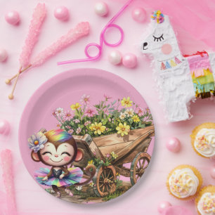 Assiettes En Carton Ballerine Singe