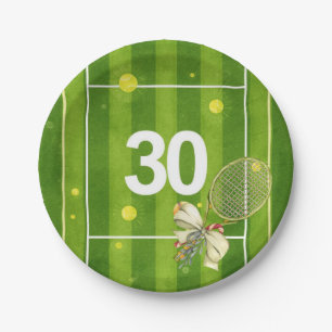 Assiettes En Carton Balles pour les 30 ans du tennis sur le court