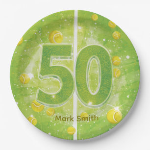 Assiettes En Carton Balles pour les 50 ans de Tennis sur le court