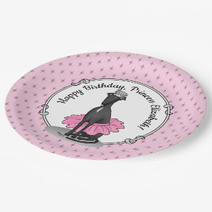 Assiettes En Carton Ballet Ballerina Princesse Greyhound Chig (noir)
