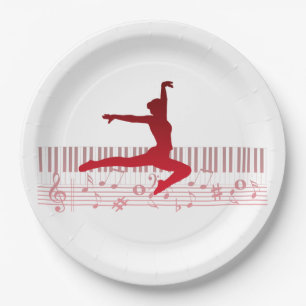 Assiettes En Carton Ballet dancer sur clavier
