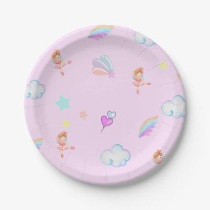 Assiettes En Carton Ballet magique rainbow dégradé enfant fête d'anniv