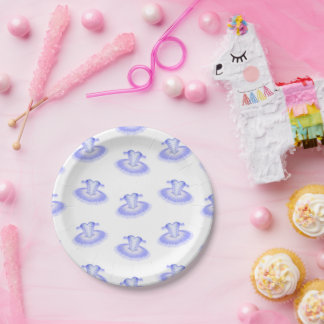Assiettes En Carton Ballet violet Anniversaire Tutu Aquarelle