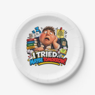 Assiettes En Carton Ballon de rentrée scolaire à personnages drôles