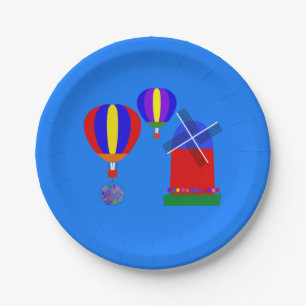 Assiettes En Carton Ballons à air chaud lapin no 1 Plaques en papier